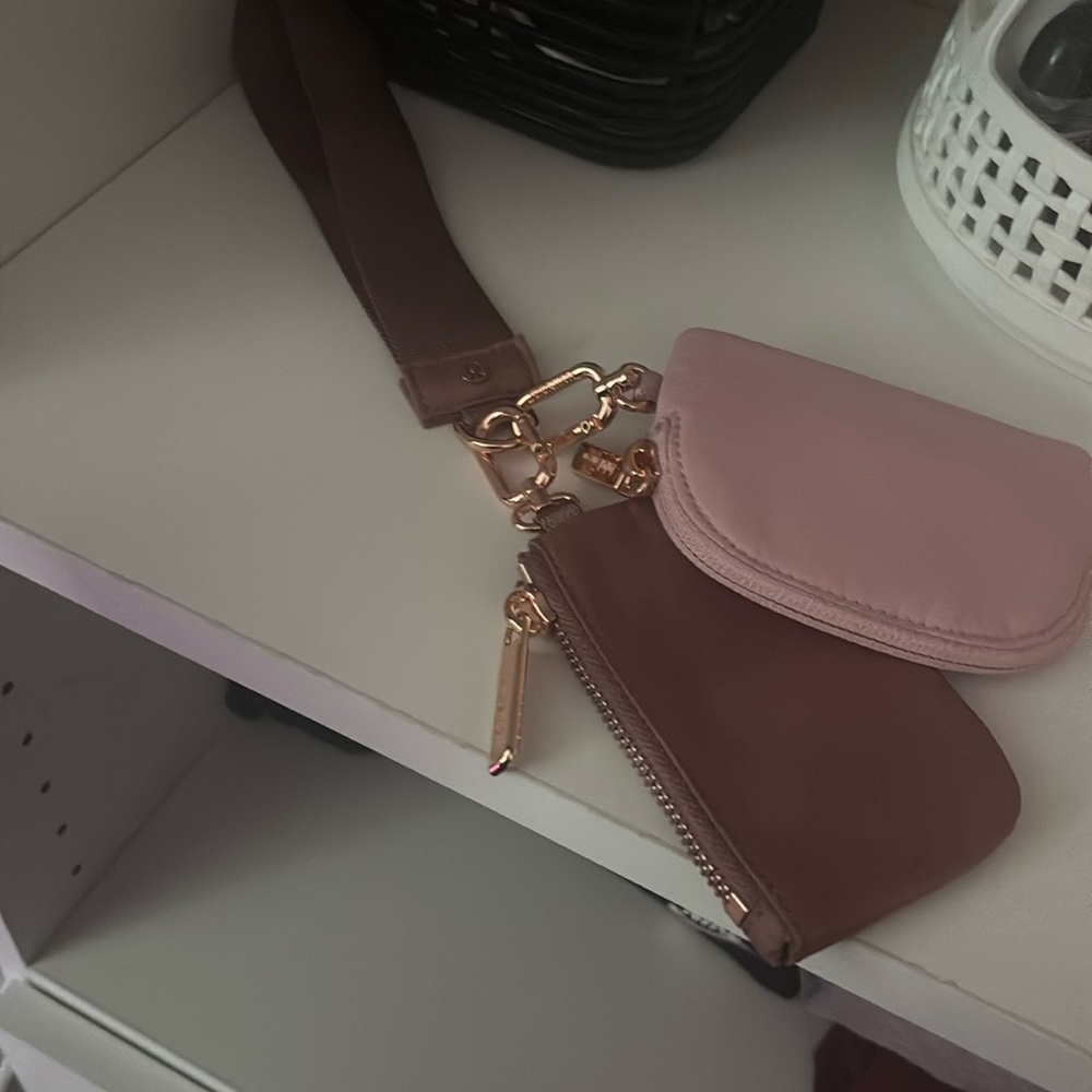 lululemon athletica Pink and Tan Crossbody Bag